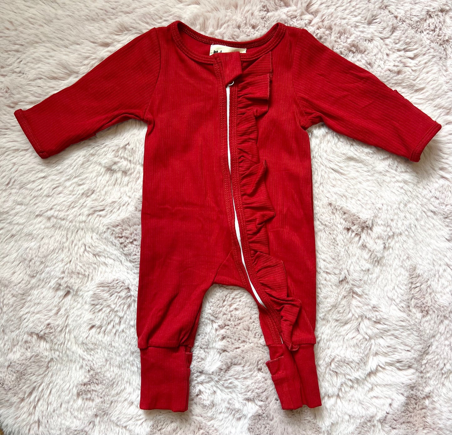 Ribbed Zipped Romper