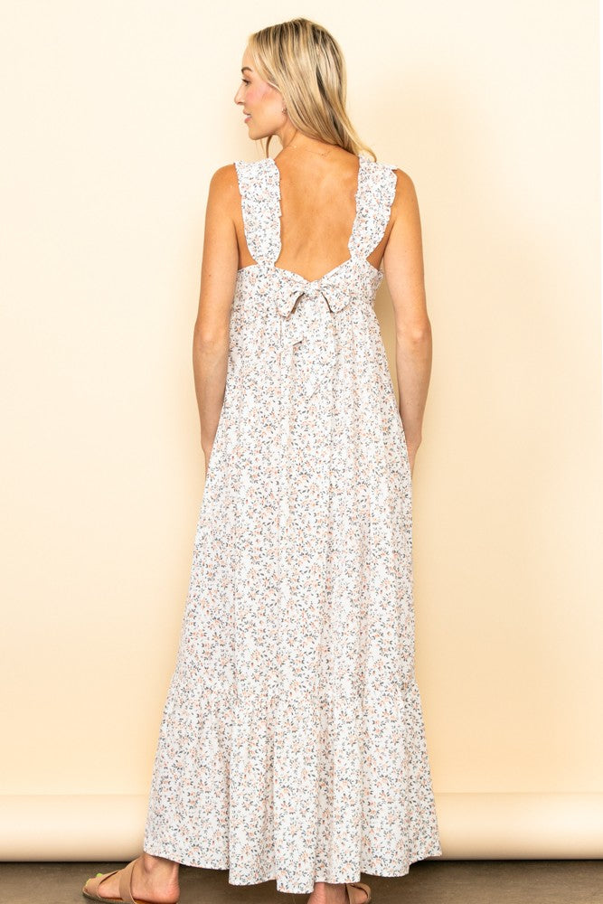 Cream Tie Back Maxi Dress