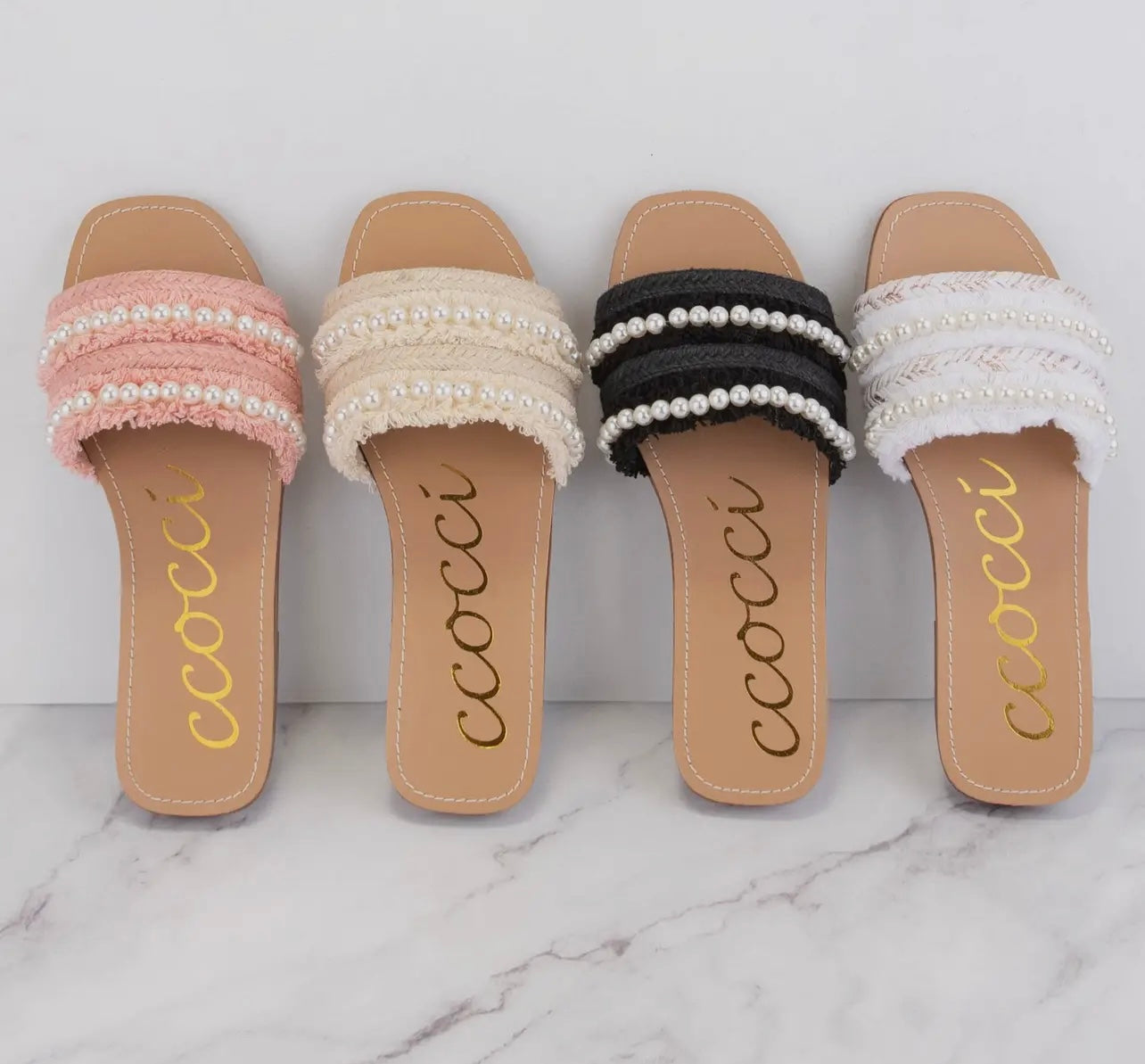 Black Pearl Embellished Tweed Sandals