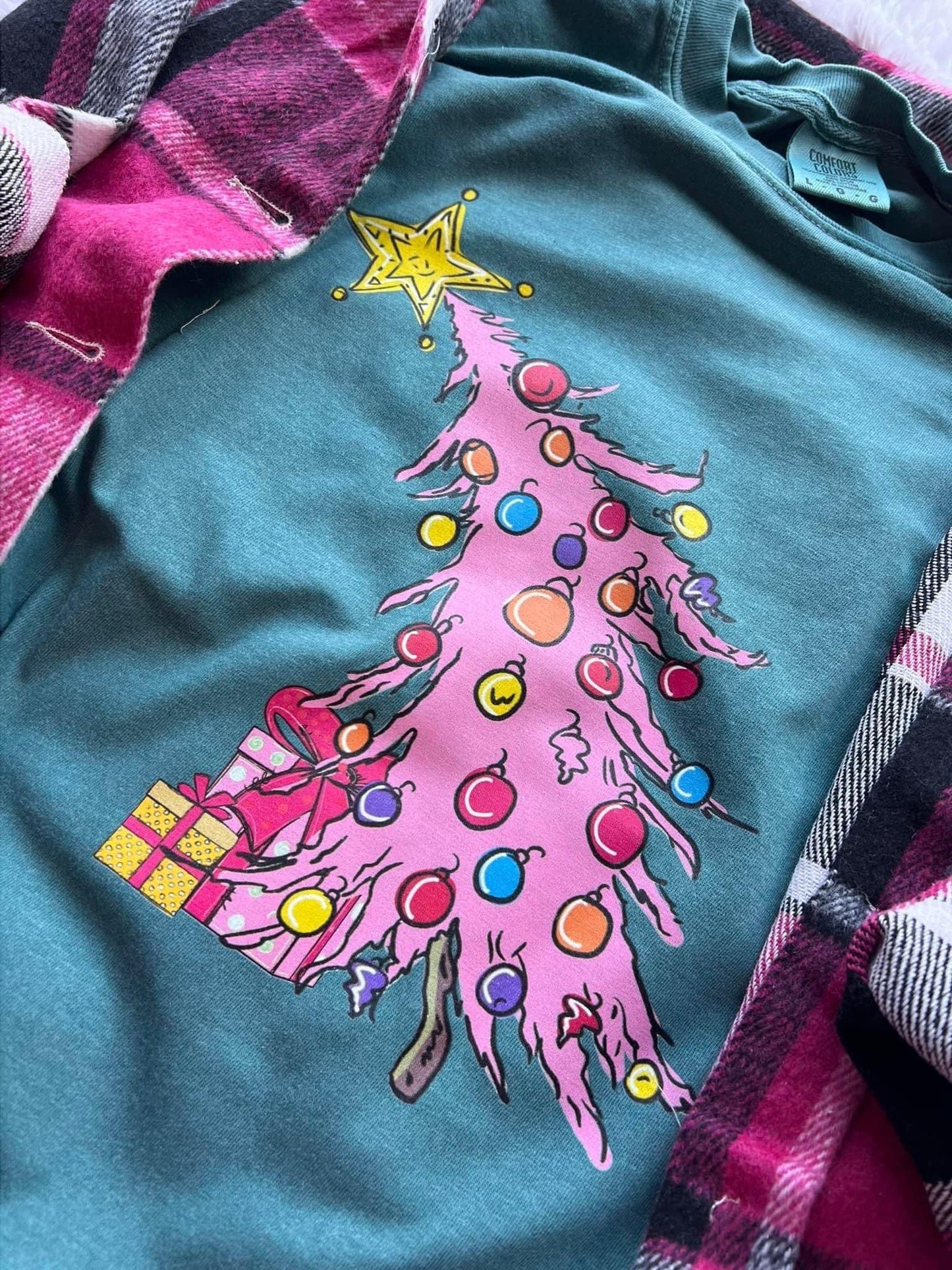 Pastel Christmas Tree Graphic Tee