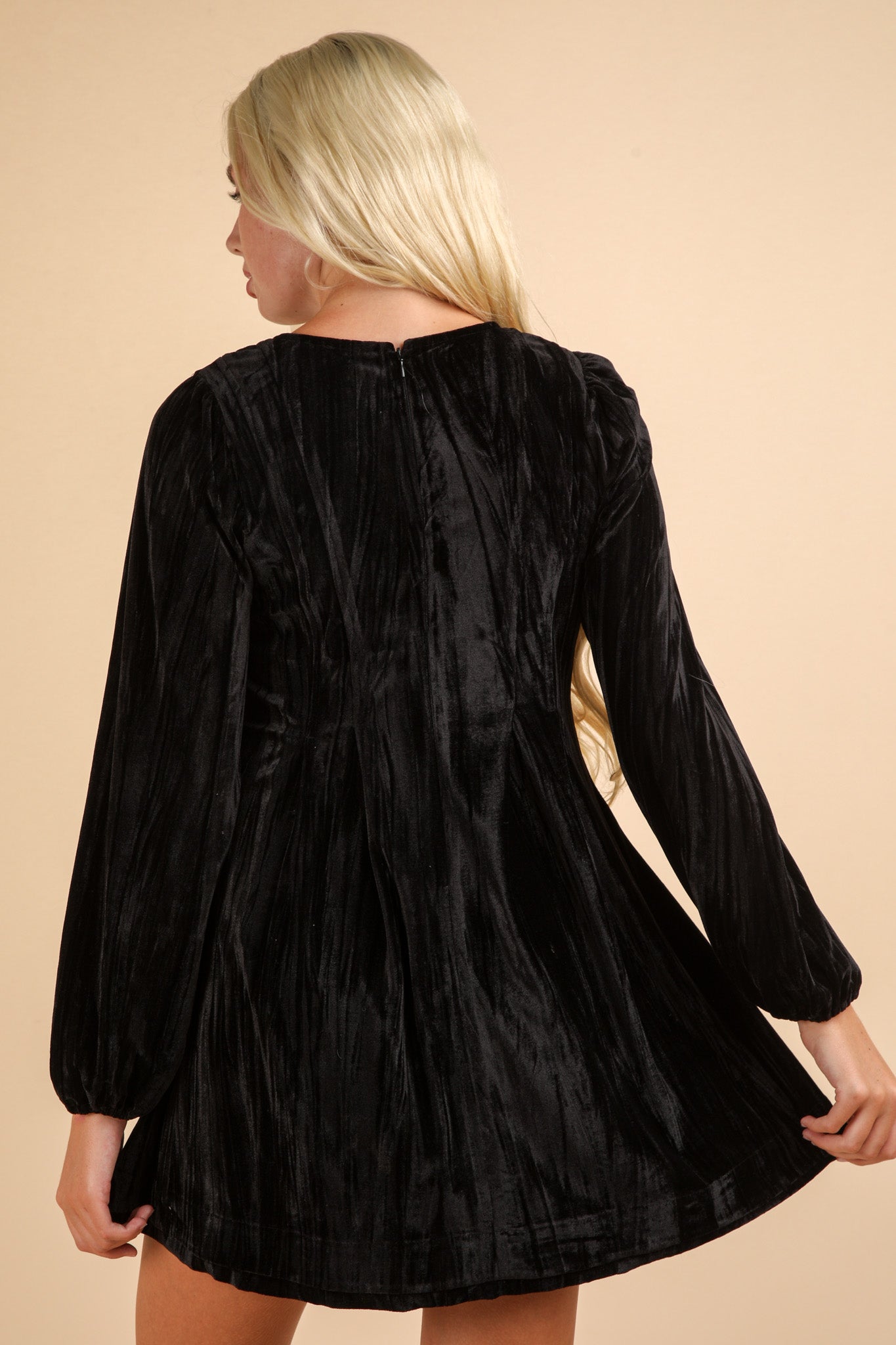 Black Velvet Flare Dress