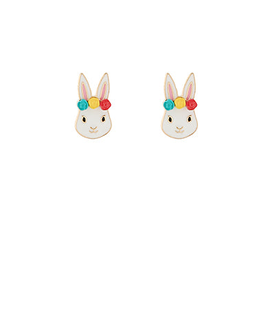 Flower Easter Bunny Earrings