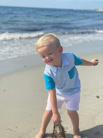 Me & Henry Halyard Blue Striped Polo