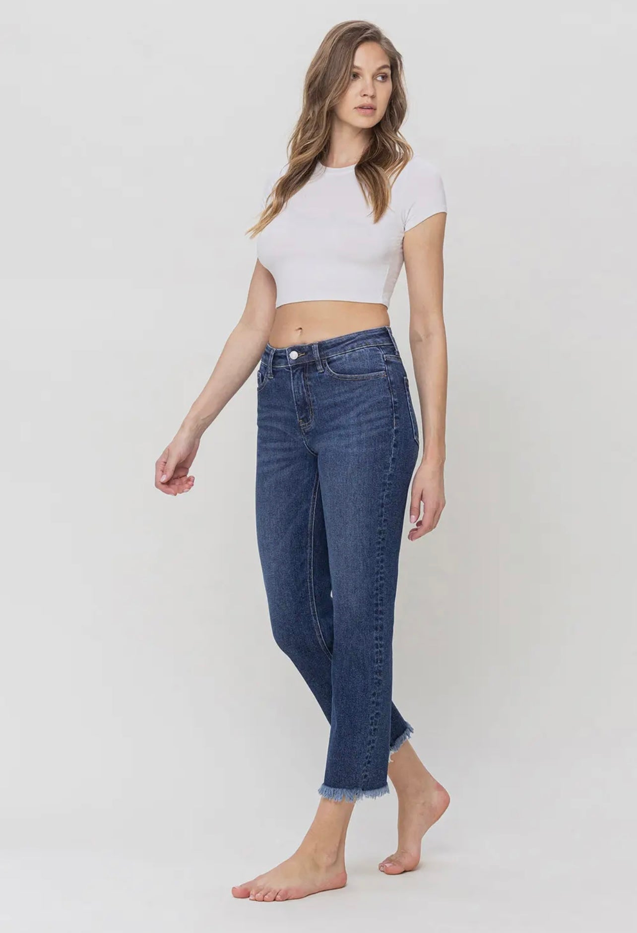Lovervet High Rise Crop Regular Straight Jeans