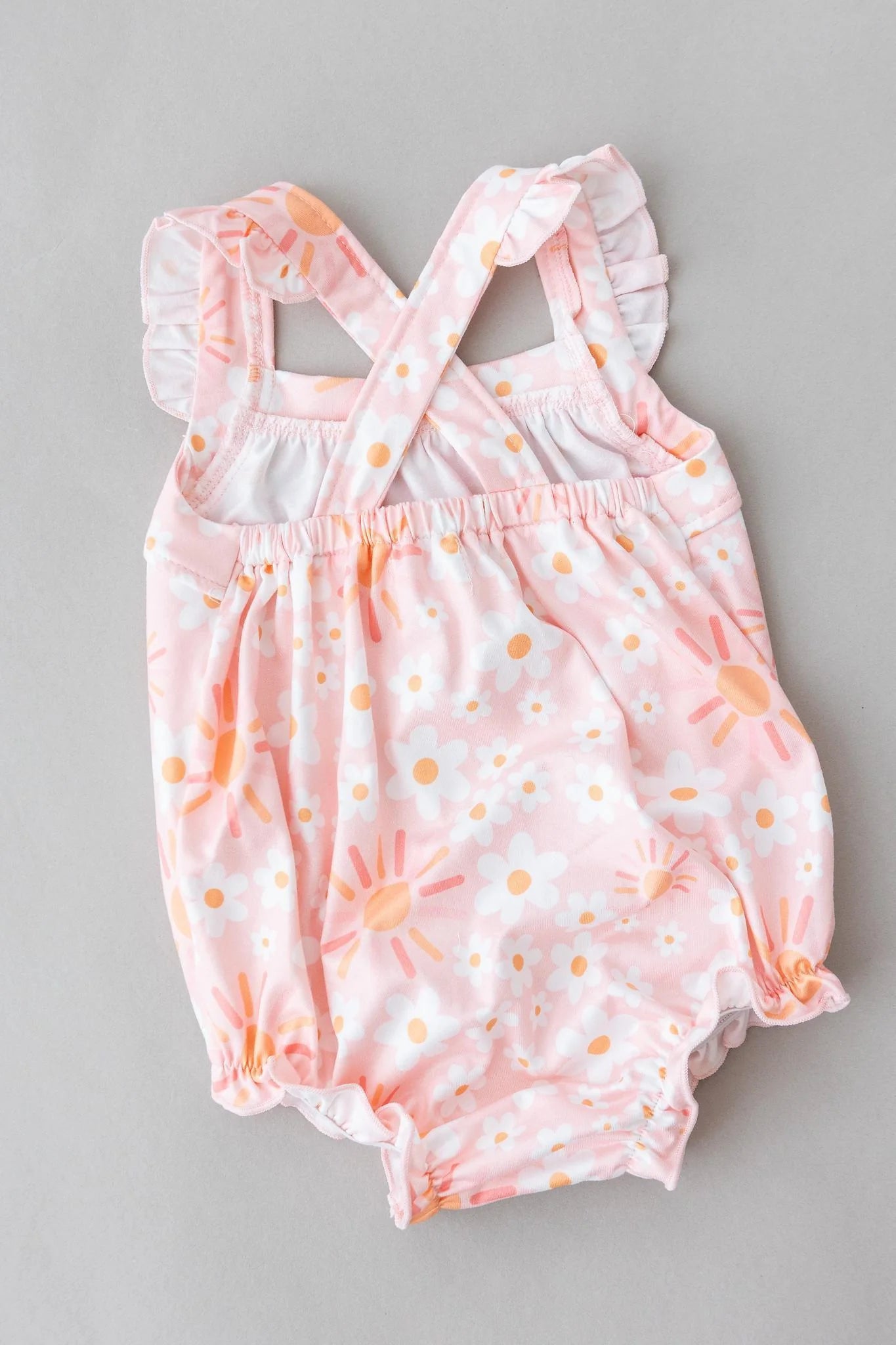 Mila & Rose Sweet & Sunny Ruffle Cross Back Romper