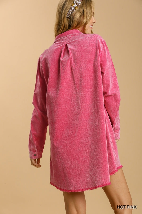 Stone Wash Denim Dress - Ash
