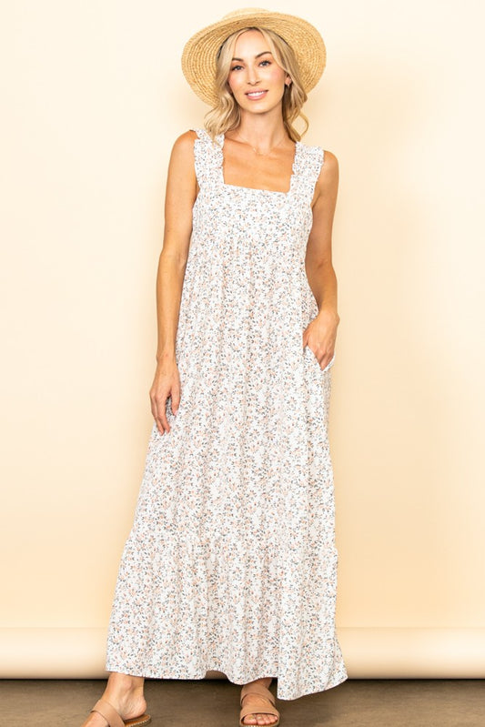 Cream Tie Back Maxi Dress