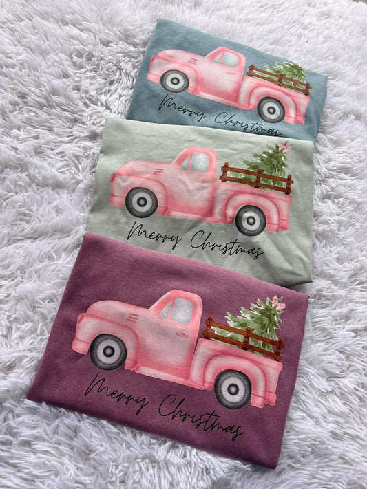 Preppy Christmas Truck Graphic Tee