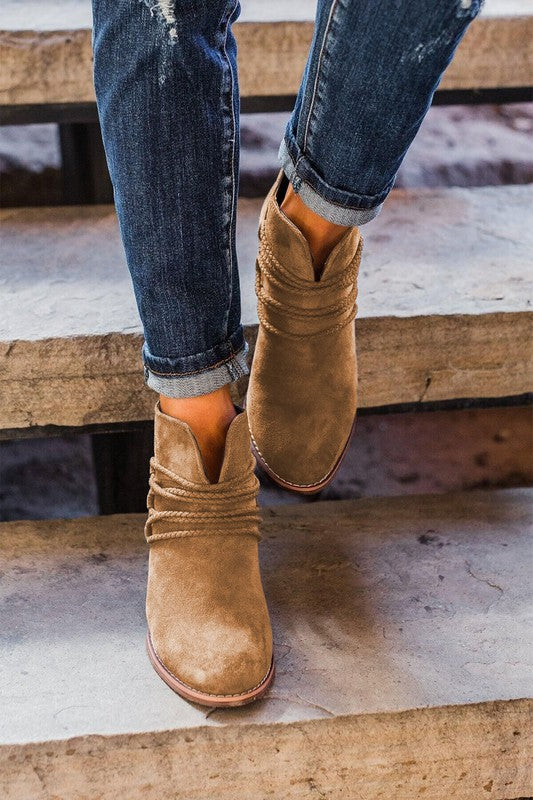 Criss Cross Heel Booties