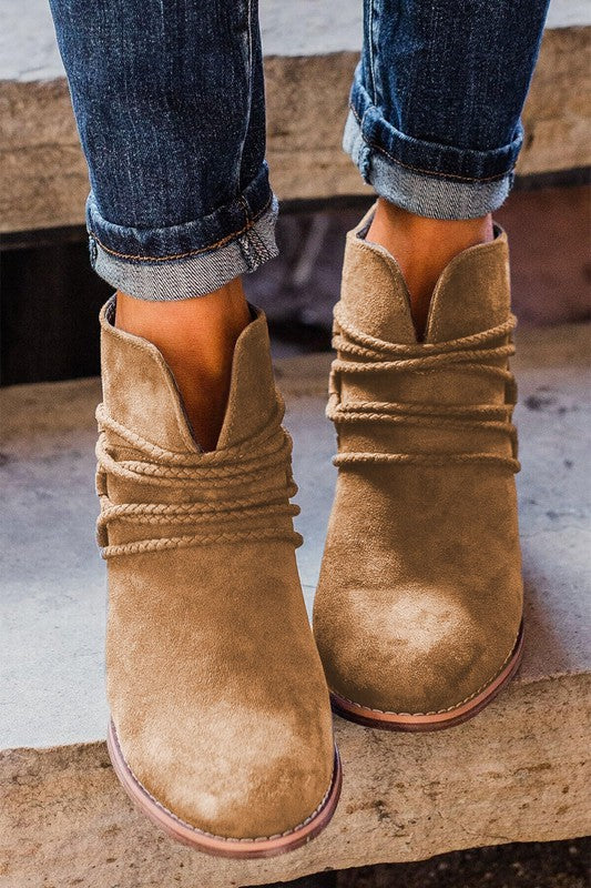 Criss Cross Heel Booties