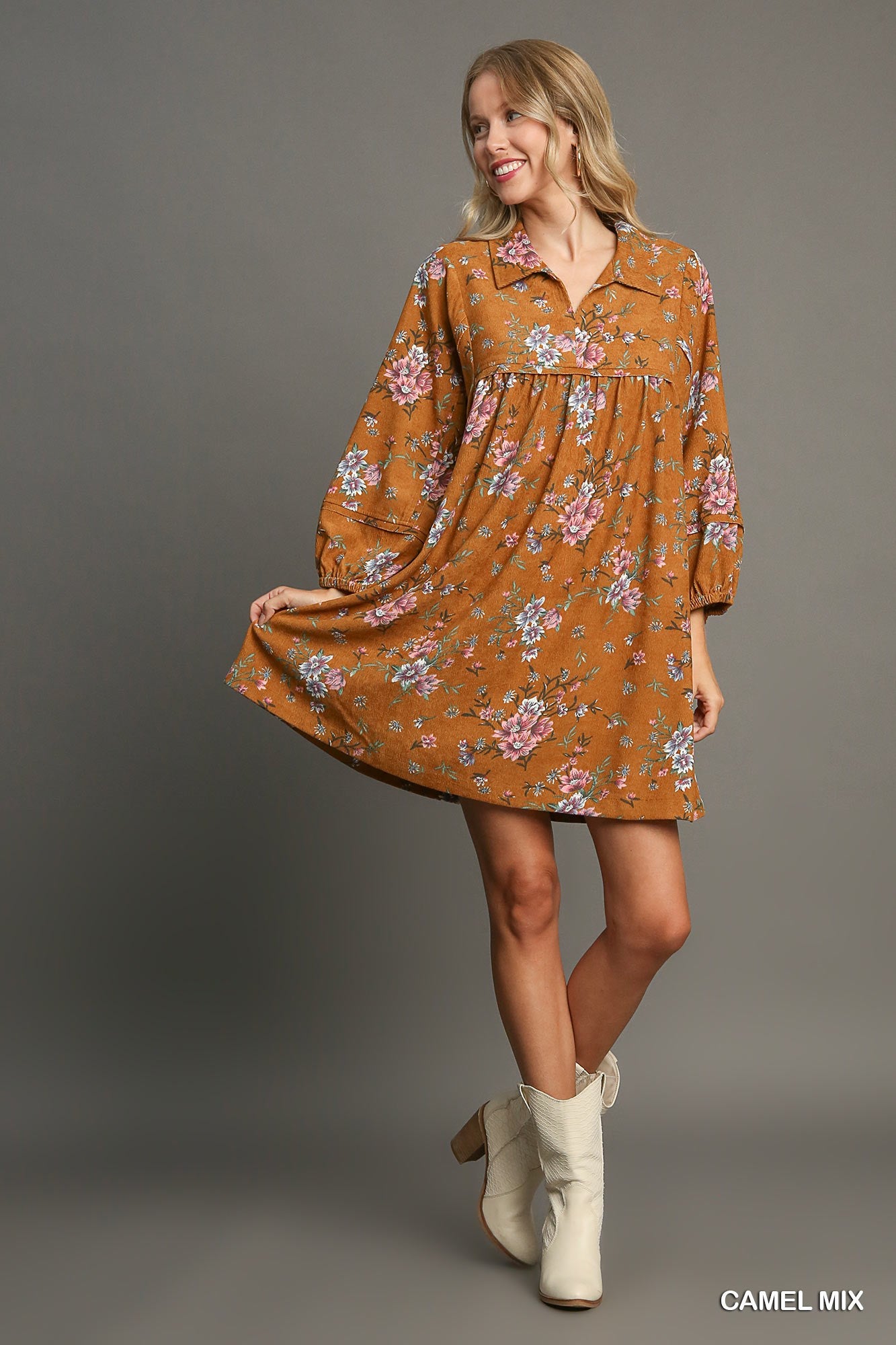 Camel Corduroy Dress