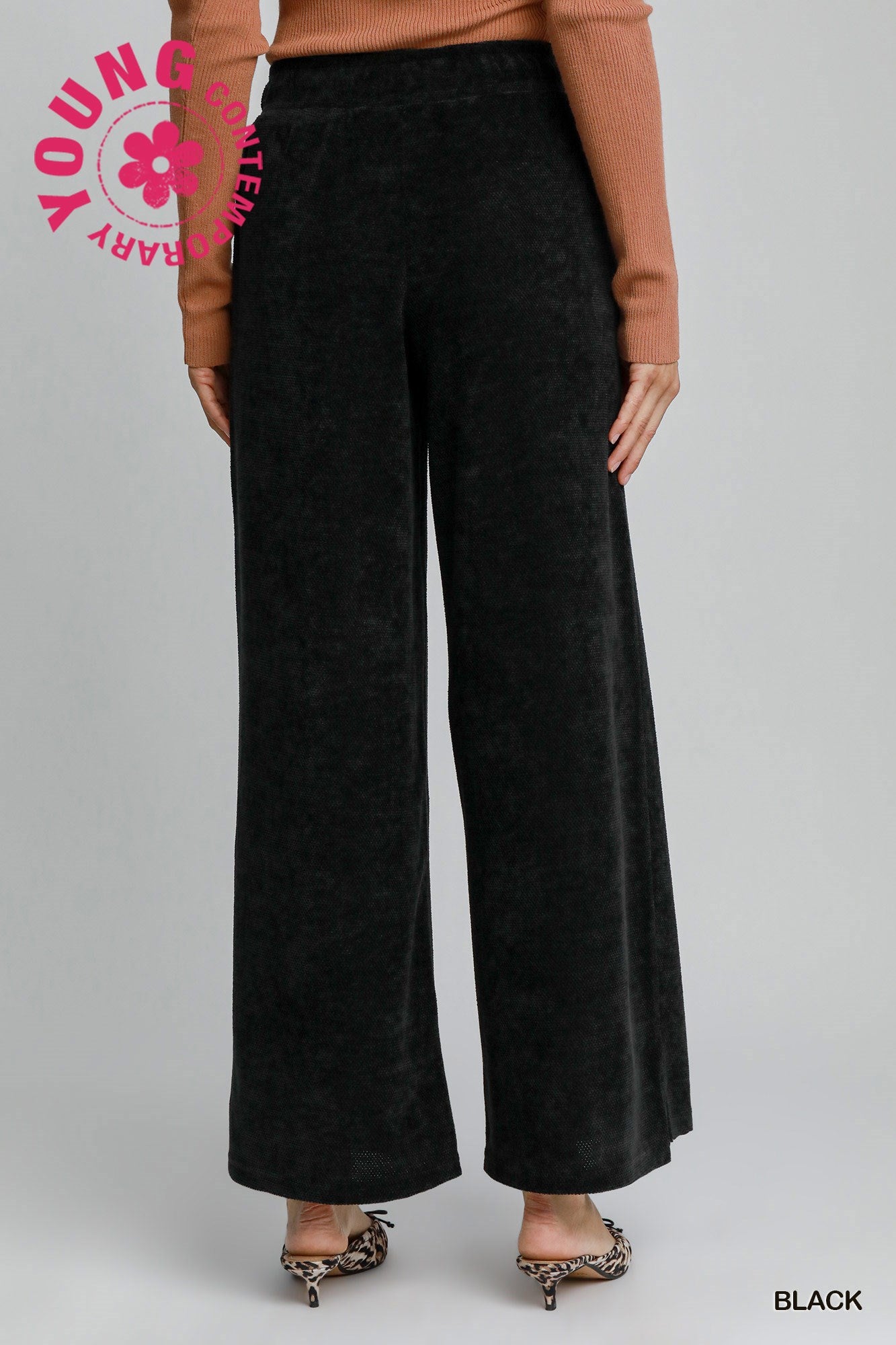 Black Chenille Pants