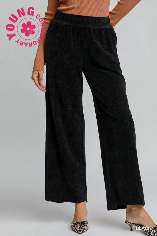 Black Chenille Pants