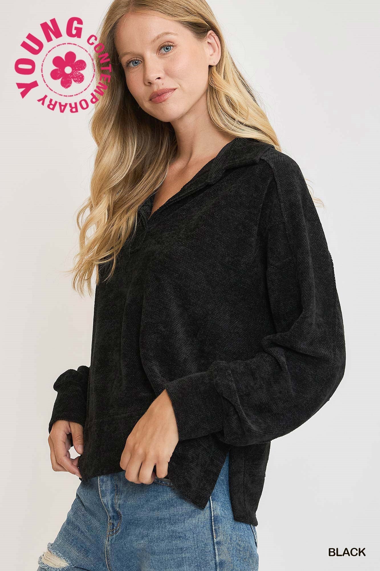 Loose Fit Chenille Sweatshirt