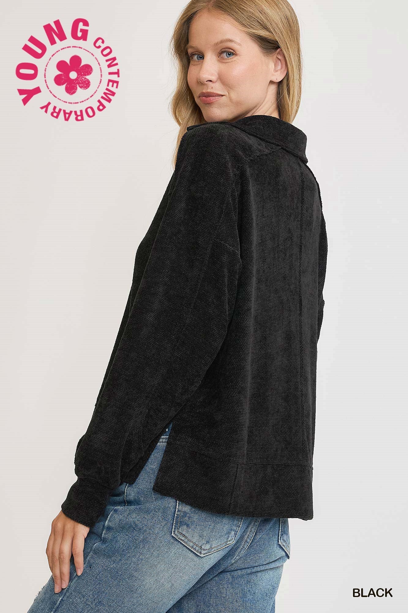 Loose Fit Chenille Sweatshirt