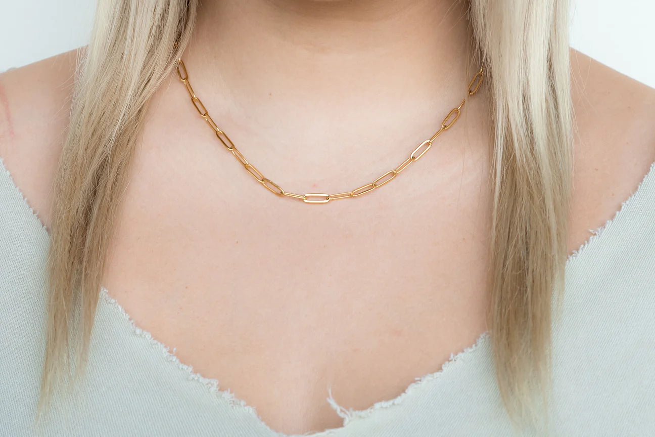 Luxe 18” Gold Paper Clip Chain