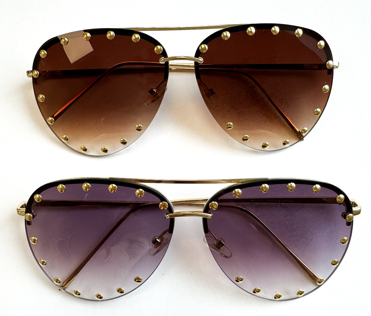 Studded Aviator Glasses