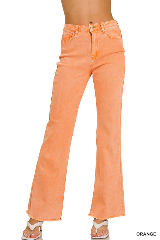 Orange Straight Leg Wide Pants