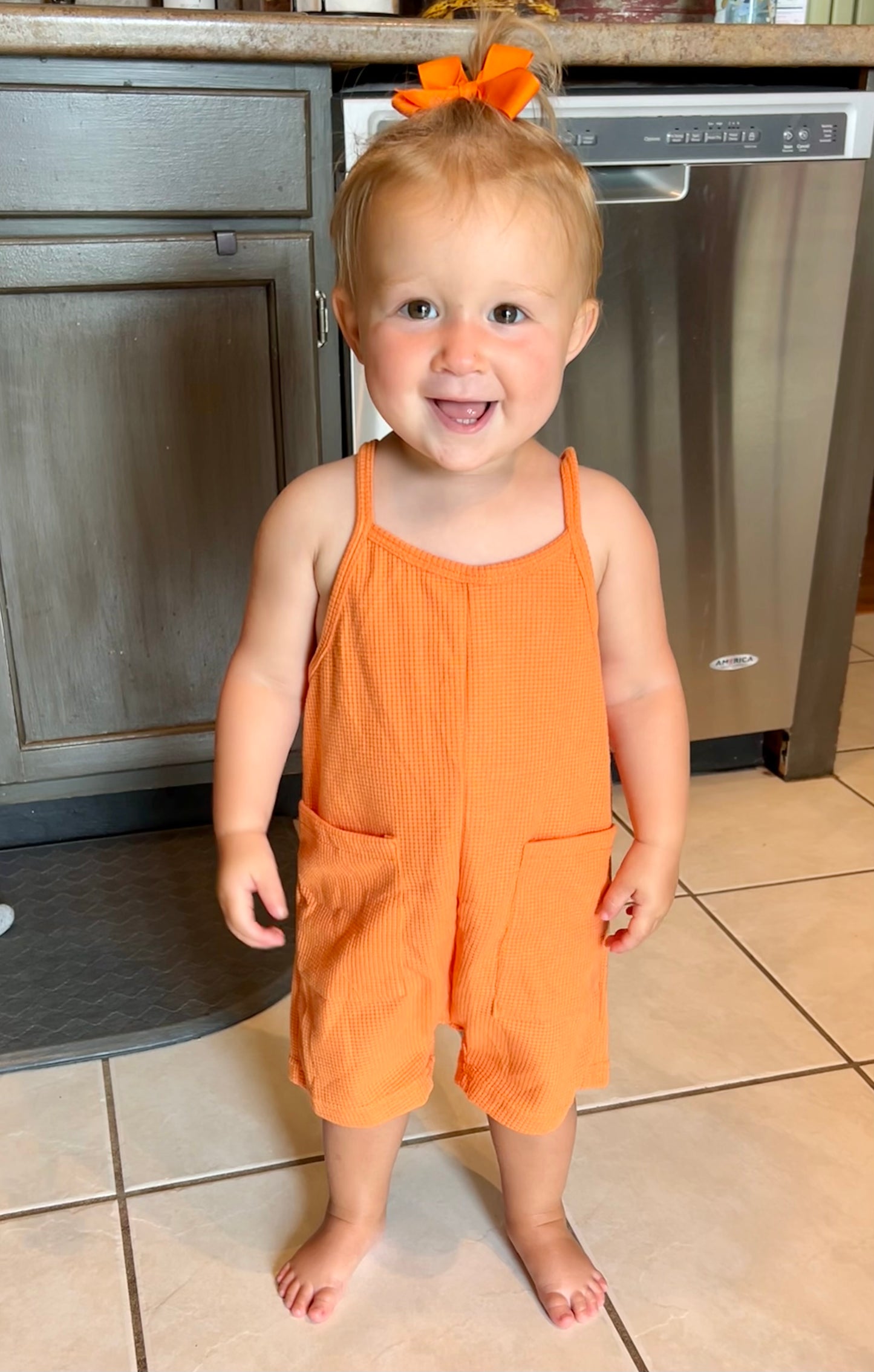 Girls Just Wanna Have Sun Rompers -  Orange