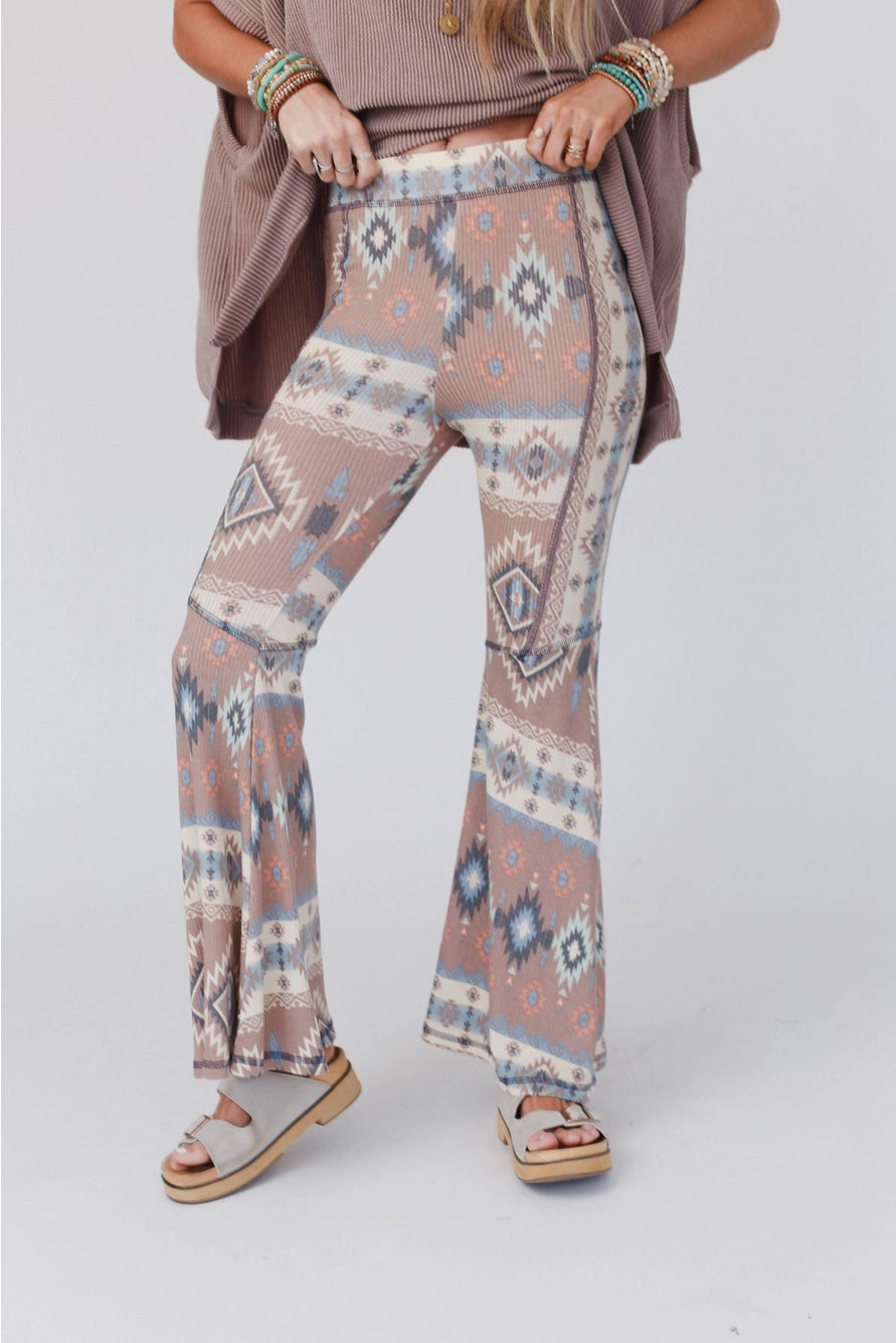 Boho Bliss Ribbed Flare Pants