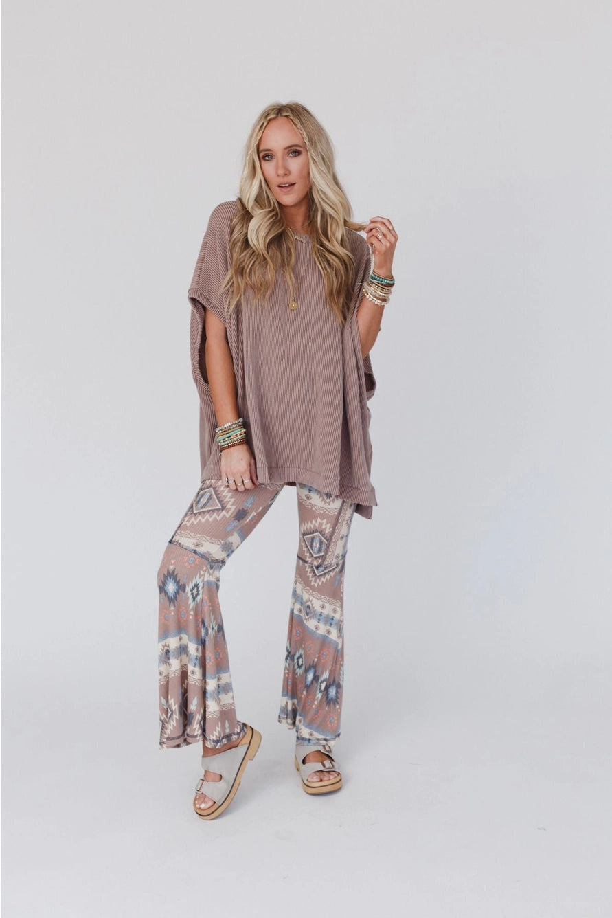 Boho Bliss Ribbed Flare Pants