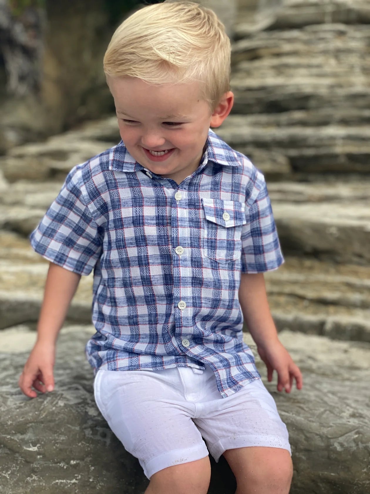 Me & Henry Crew White Gauze Shorts