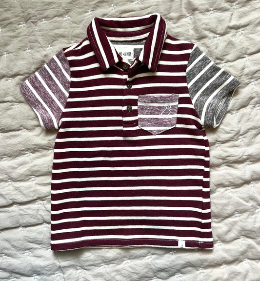 Burgundy Stripe Polo