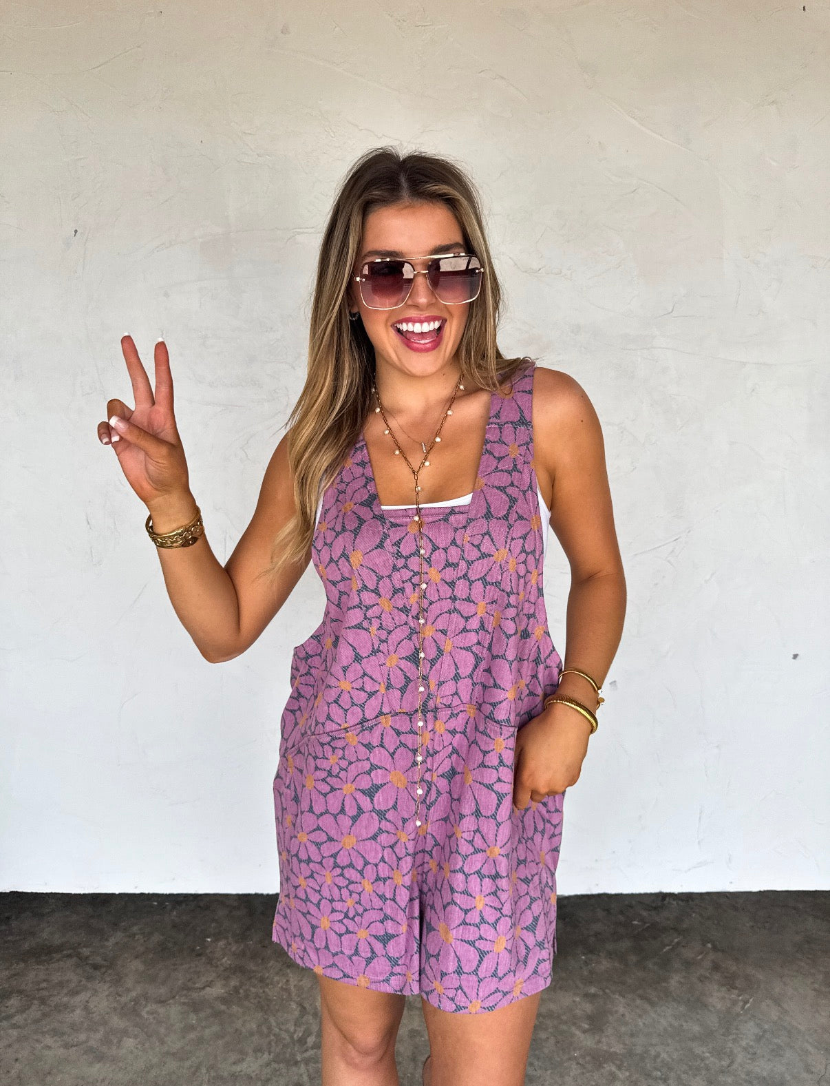 Denim Daisies - Beach Please Romper