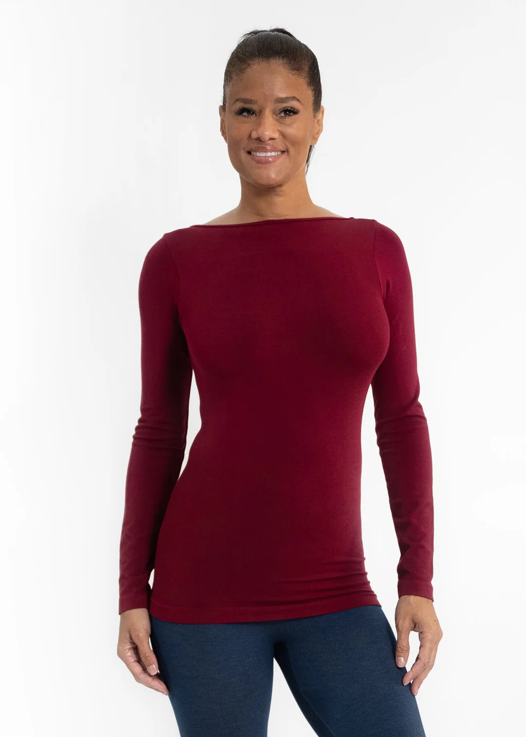 Burgundy Long Sleeve Reversible Top