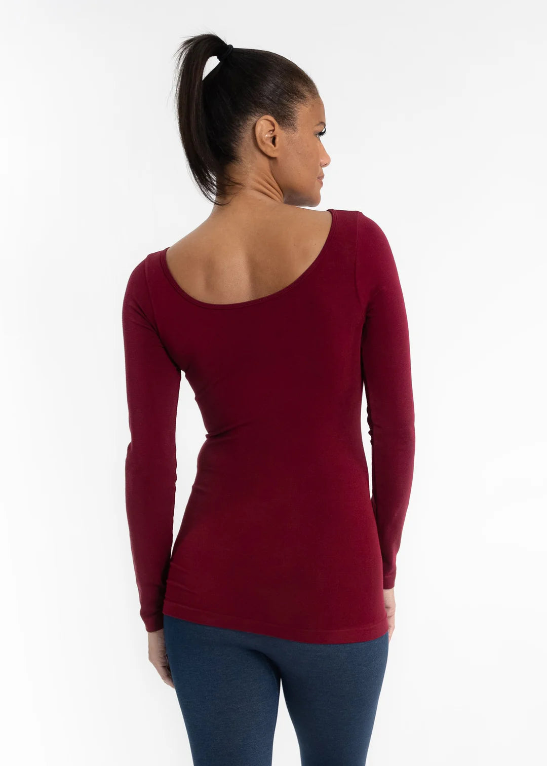 Burgundy Long Sleeve Reversible Top