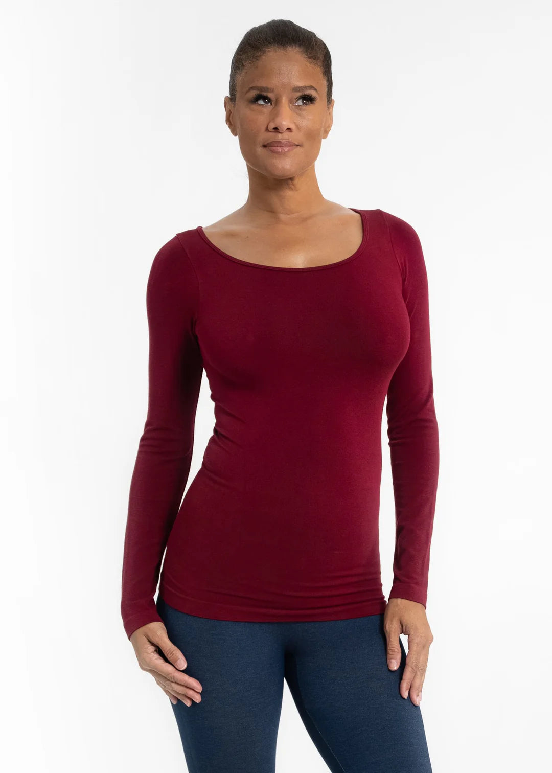 Burgundy Long Sleeve Reversible Top
