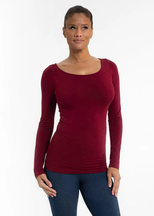 Burgundy Long Sleeve Reversible Top