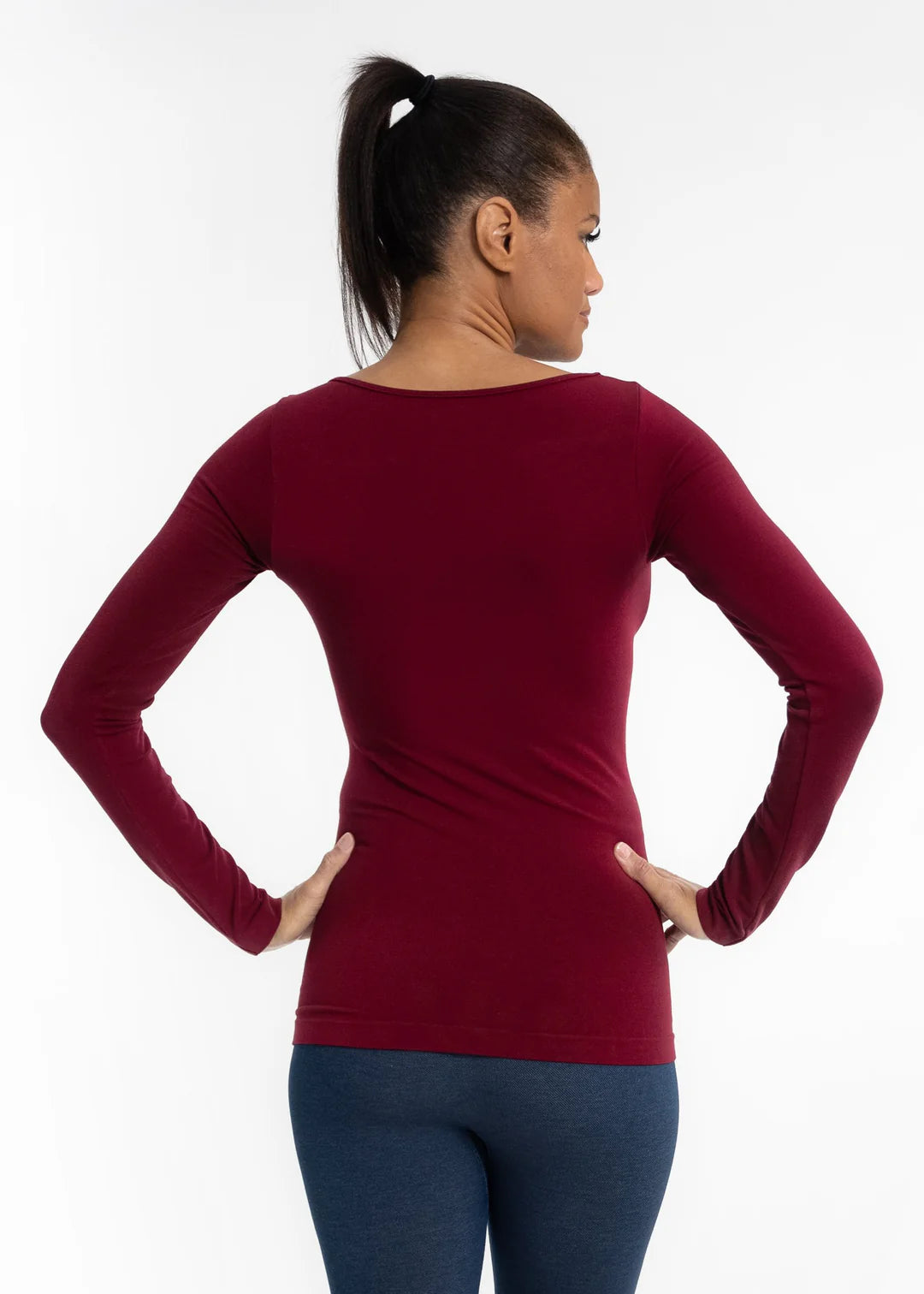 Burgundy Long Sleeve Reversible Top