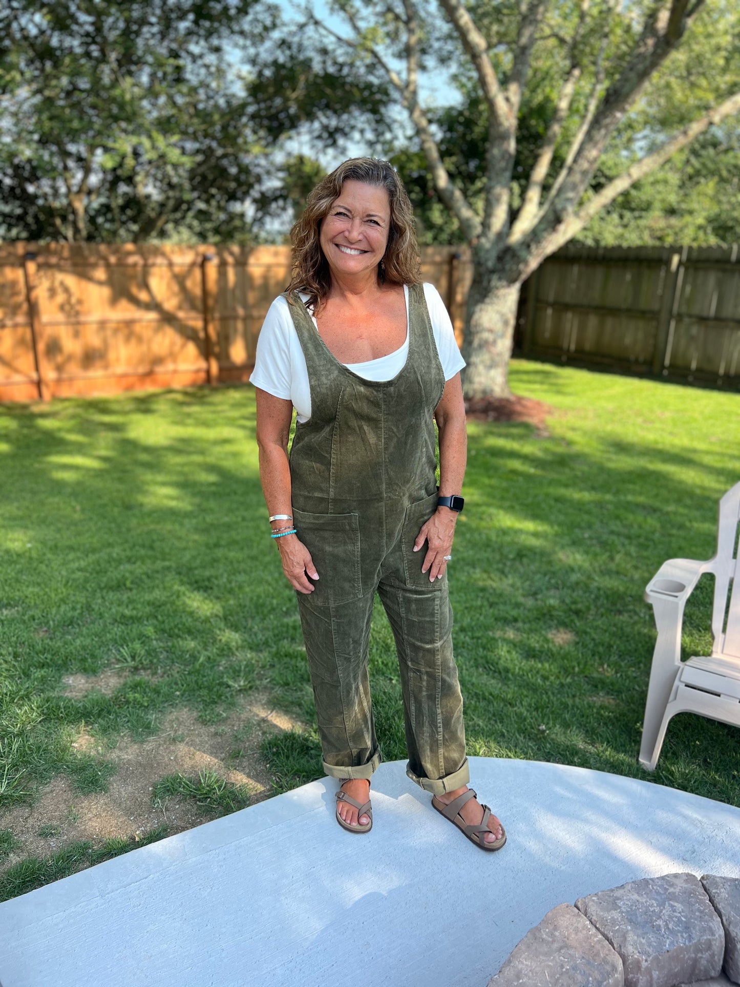 Olive Corduroy Jumpsuit