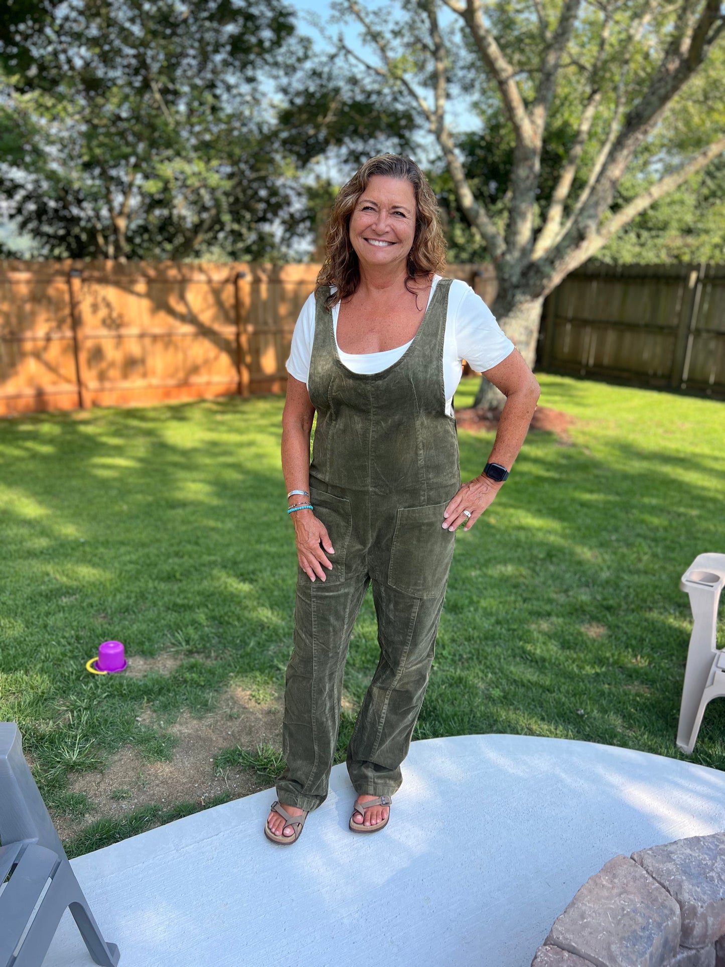 Olive Corduroy Jumpsuit