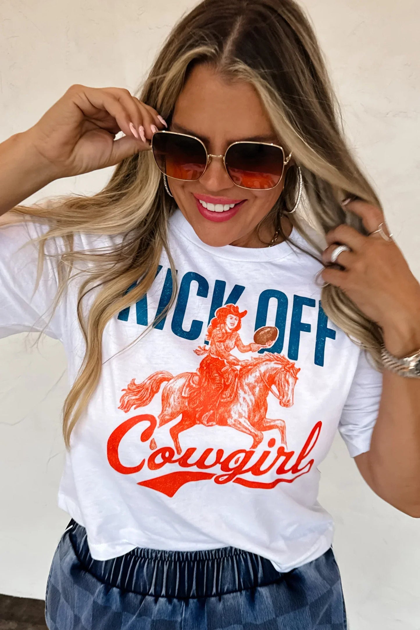 Game Day Kick Off Cowgirl Tee