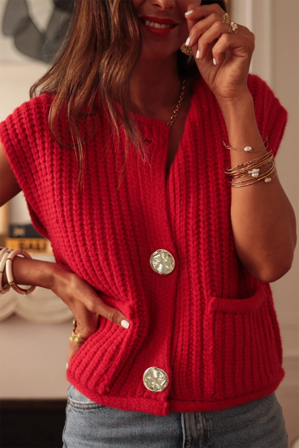 Fiery Red Sweater Vest