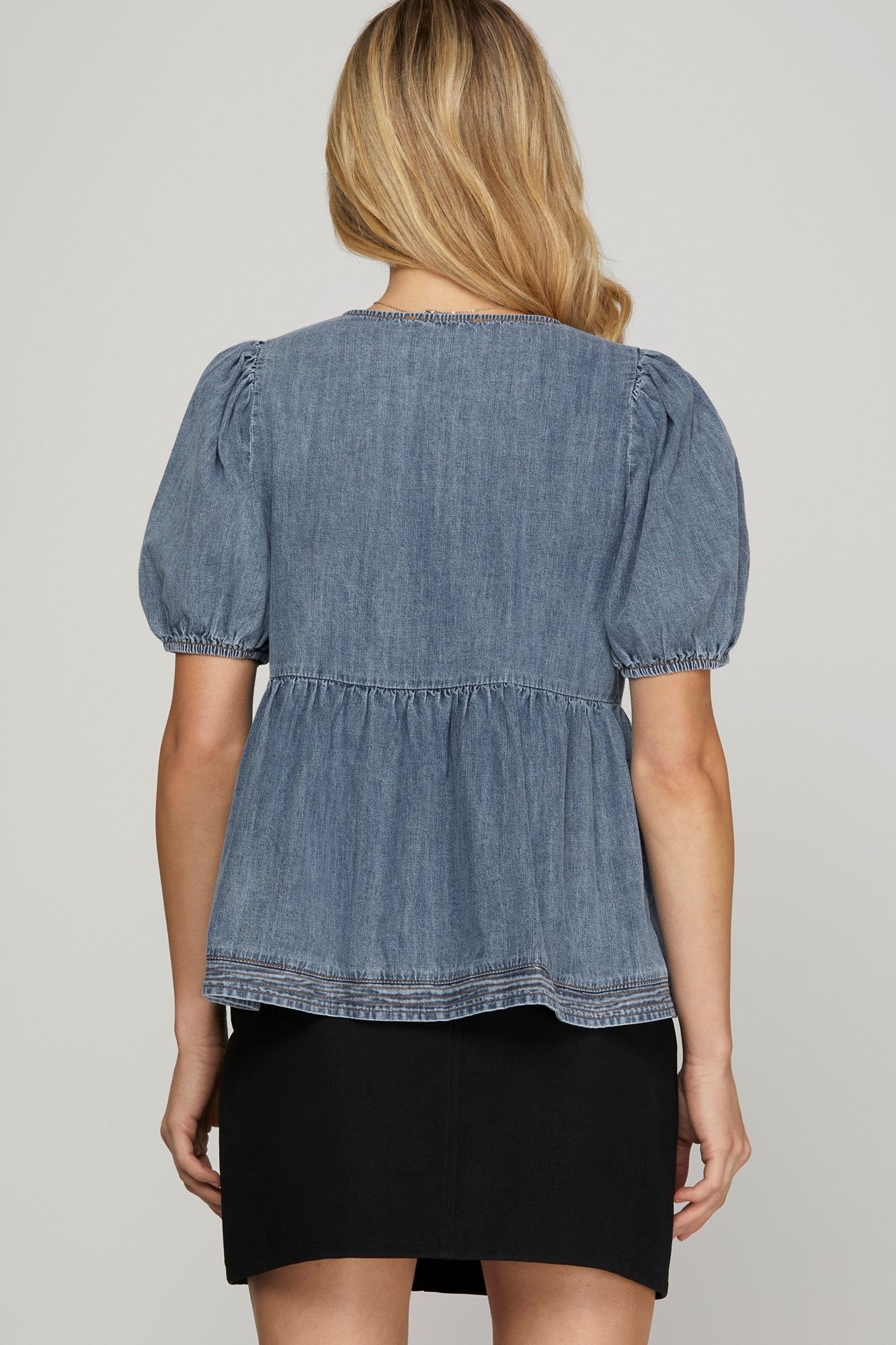 Pretty in Bows Denim Top