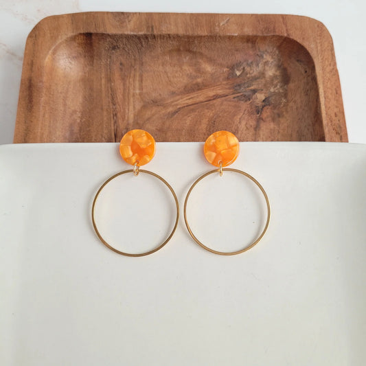 Amelia Earrings - Tangerine Orange