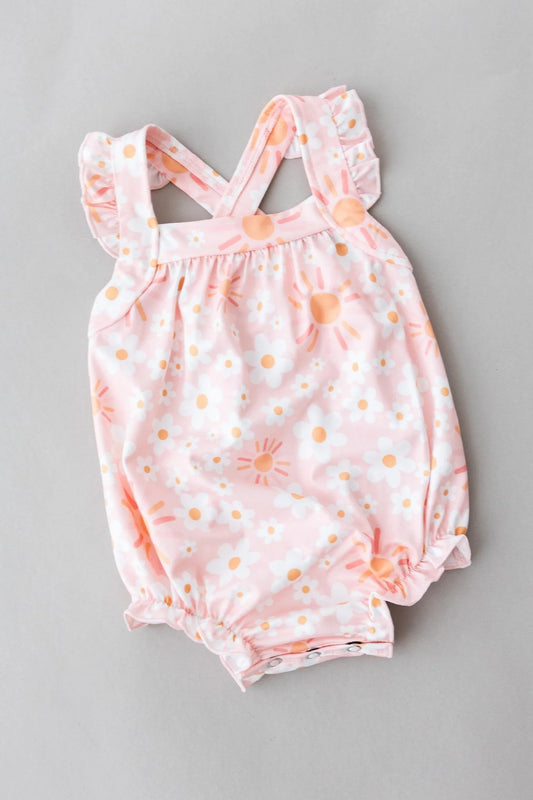 Mila & Rose Sweet & Sunny Ruffle Cross Back Romper