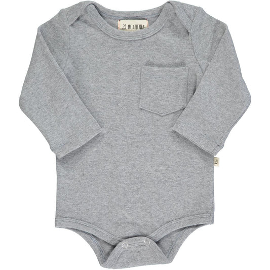 Me & Henry Grey Long Sleeve Onesie