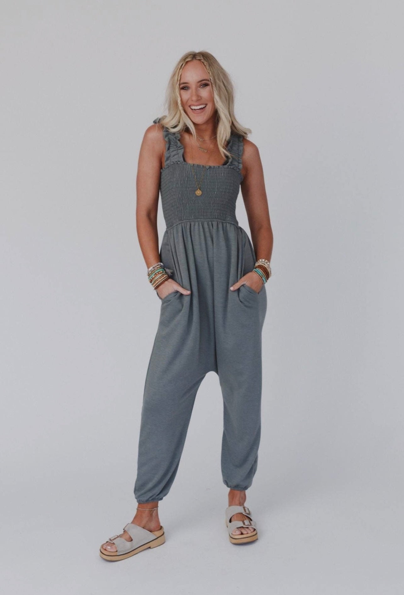 Willow Smocked Harem Jumpsuit